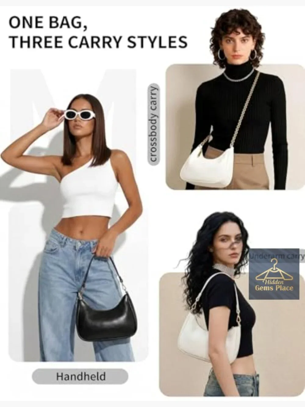Mini Hobo Shoulder Bag Vegan Leather Crossbody Purse
